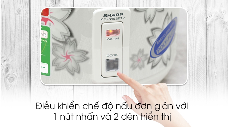 Nồi cơm điện Sharp 1.8 lít KS-182ETV