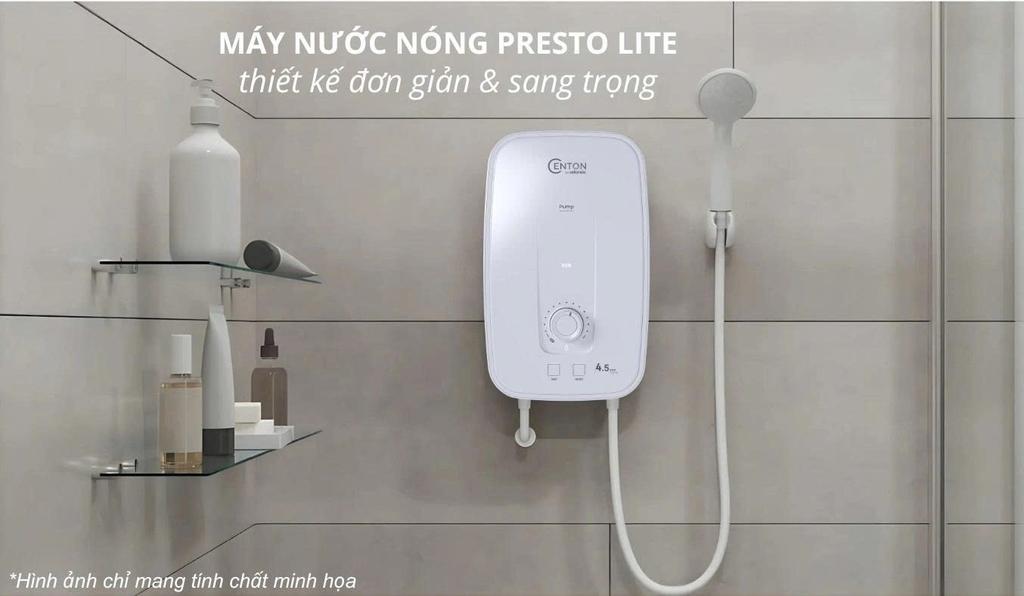 Máy nước nóng trực tiếp Centon by Atlantic Presto Lite EIWH P M-N1 4.5kW (Có bơm)