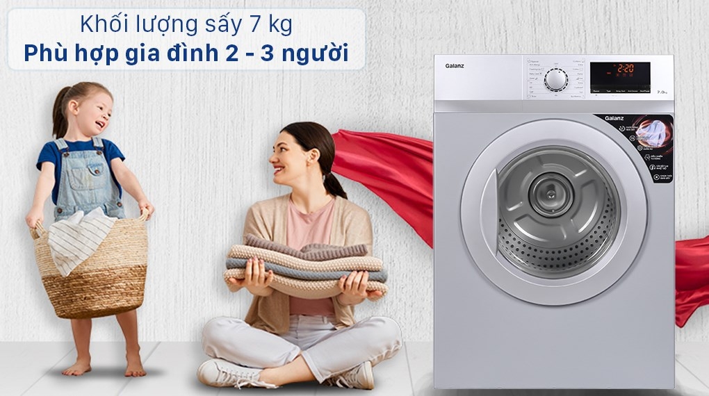 Máy sấy quần áo Galanz 7 Kg DV-70T5C(S) (Sấy thông hơi)