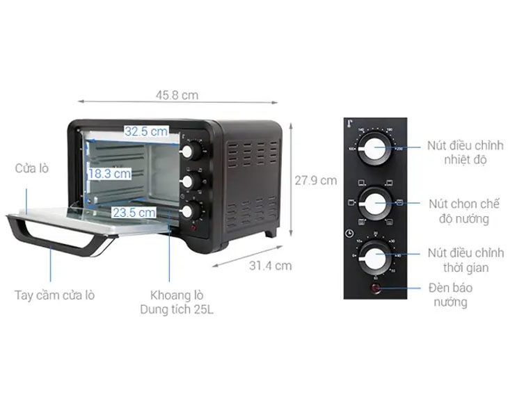 Lò nướng Sanaky 25 lít LN.VH259N2D
