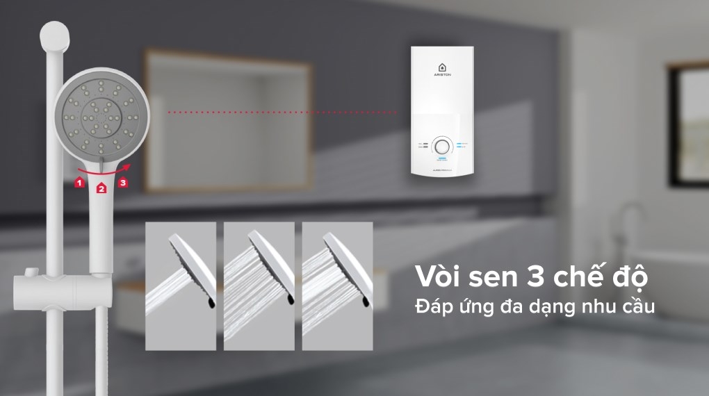 Máy tắm nước nóng trực tiếp Ariston 4500W AURES PREMIUM 4.5