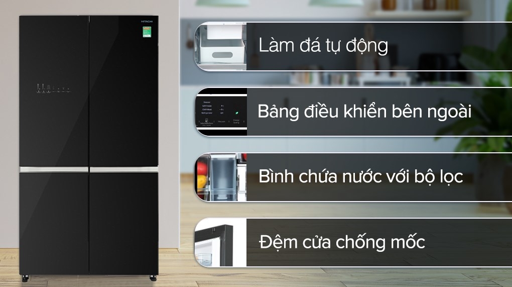 Tủ lạnh Hitachi inverter R-WB640VGV0 GBK (569 lít)