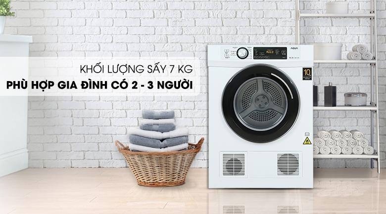 Máy sấy thông hơi Aqua 7 kg AQH-V700FW