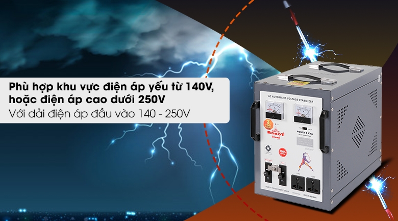 Ổn áp Robot 1 pha 5KVA 140 RENO