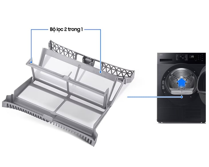 Máy sấy bơm nhiệt Samsung 9 kg DV90CGC2A0ABSV Mới 2025