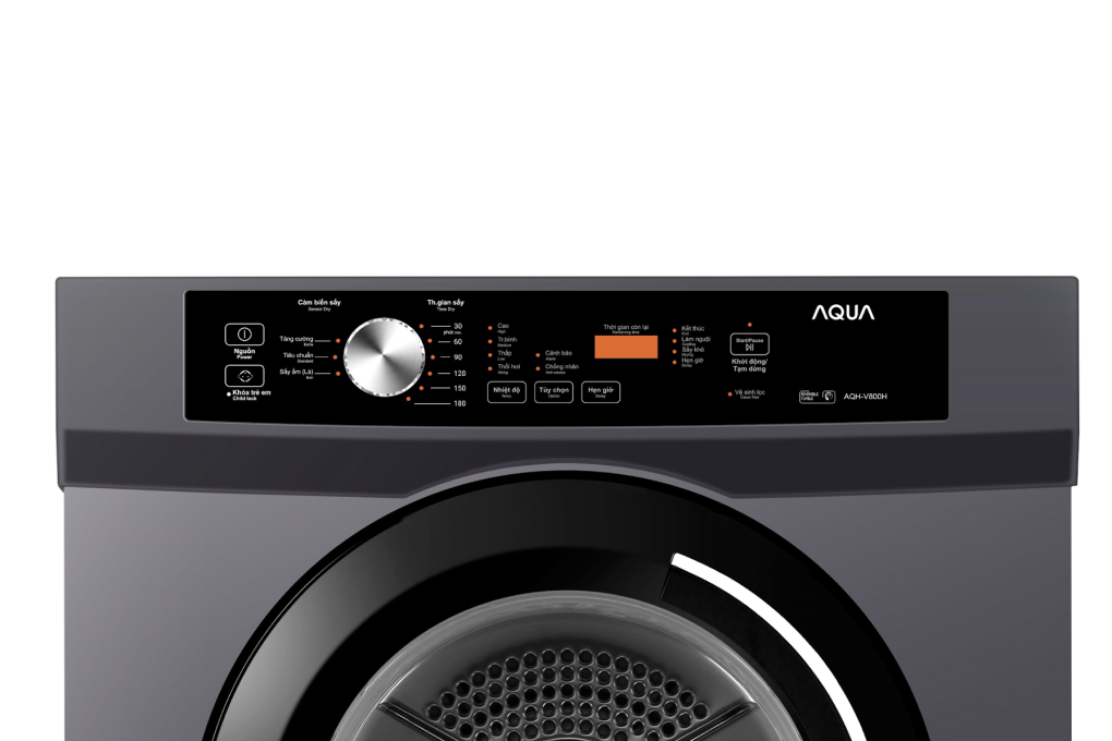Máy sấy thông hơi Aqua 8 kg AQH-V800H(SS)