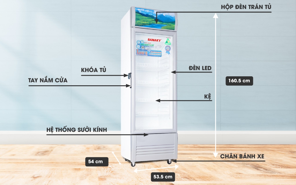 Tủ Mát Sanaky Inverter 170 LÍT VH-218K3L