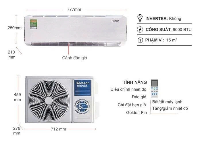 Máy lạnh Reetech mono 1 HP RT9-TB-BT/RC9-TB-BT