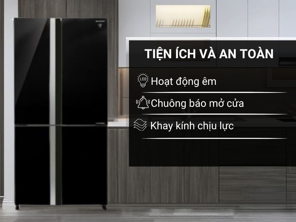 Tủ lạnh Sharp Inverter 611 lít SJ-FXPI700VG-BK Mới 2025