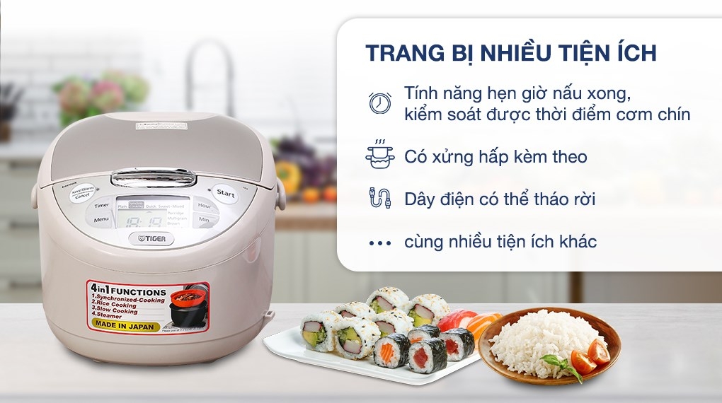 Nồi cơm điện tử Tiger 1 lít JAX-S10W
