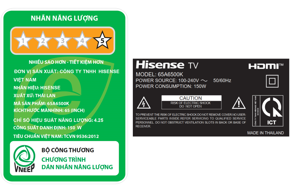 Google Tivi Led Hisense 4K 65 inch 65A6500K