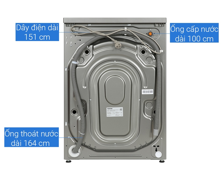 Máy giặt sấy Toshiba Inverter giặt 10.5 kg - sấy 7 kg TWD-BM115GF4V(SK)