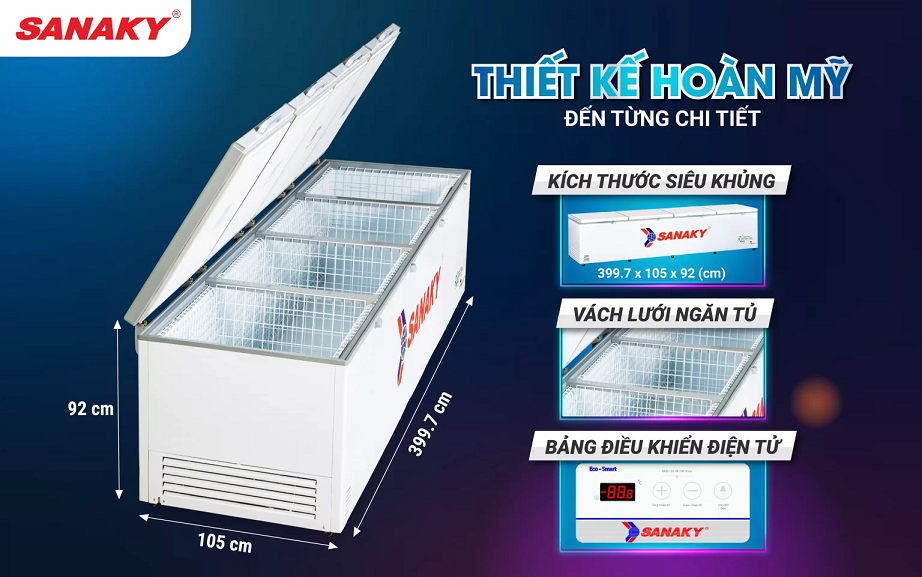 Tủ đông Sanaky INVERTER 2000 Lít VH-2399HY3