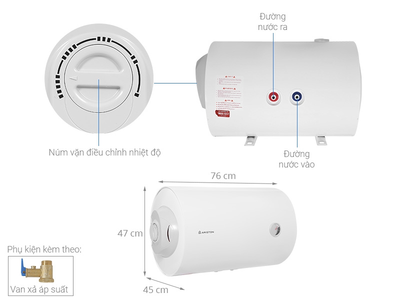 Máy nước nóng gián tiếp Ariston 80 lít PRO R 80 V 2.5 FE