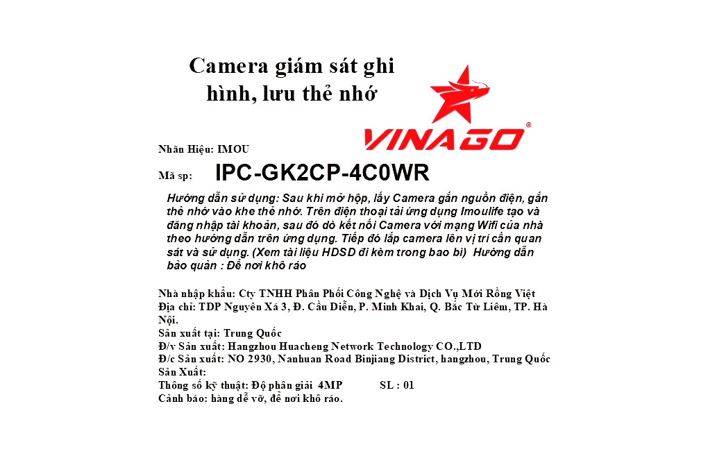 Camera IP 360 Độ 4MP IMOU RANGER RC GK2CP-4C0WR