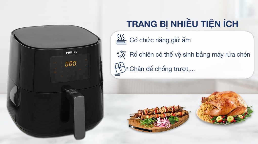 Nồi chiên không dầu Philips HD9280/90 (6.2 lít)