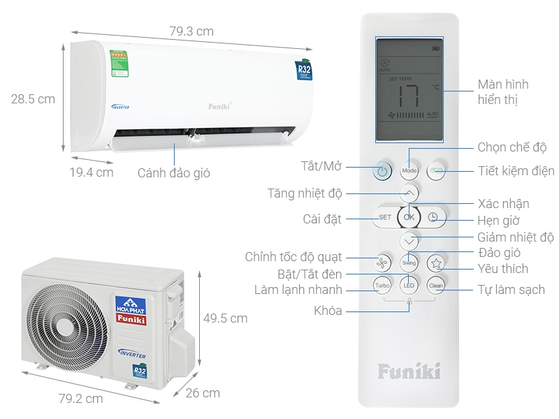 Máy Lạnh Funiki Inverter 1.5 HP HIC12TMU