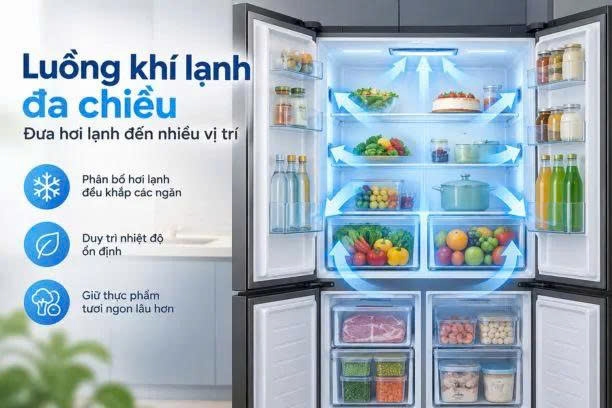 Tủ lạnh Midea Multi Door Inverter 474 lít MDRF633FGG22VN