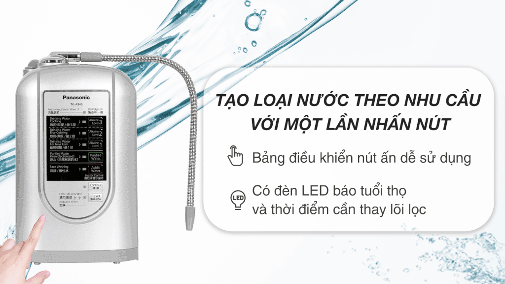 Máy lọc nước ion kiềm Panasonic TK-AS45 3 tấm điện cực
