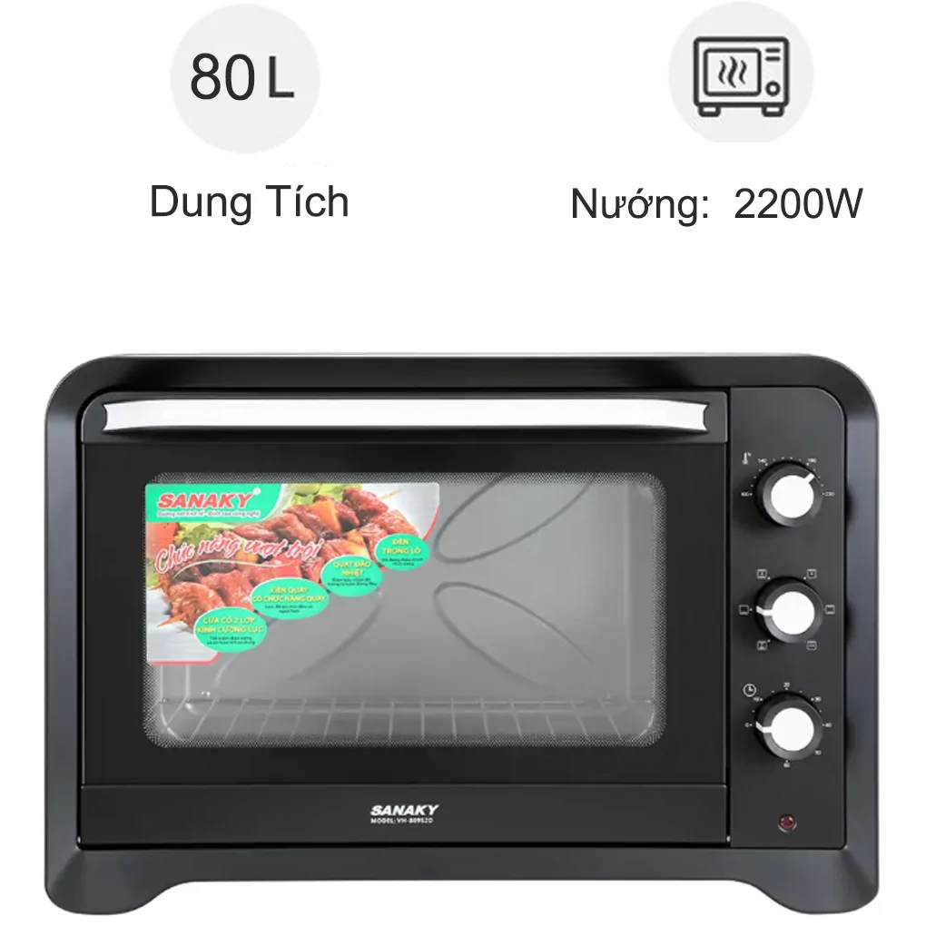 Lò nướng Sanaky 80 lít LN.VH809S2D