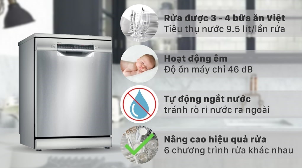 Máy rửa chén độc lập Bosch SMS4IVI01P
