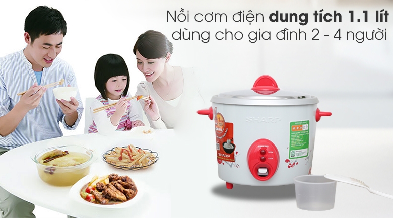 Nồi cơm điện Sharp 1.1 lít KSH-D11V (Màu ngẫu nhiên)