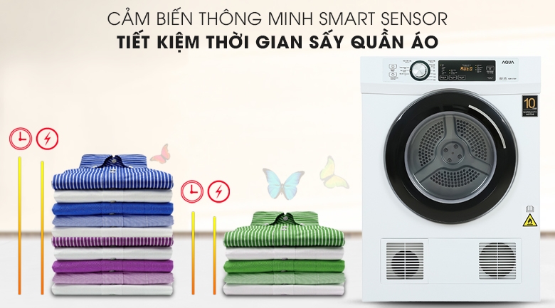 Máy sấy quần áo Aqua 7 kg AQH-V700FW (Sấy thông hơi)