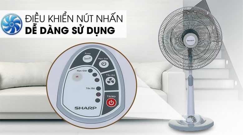Quạt đứng Sharp PJ-L40RV-LG 50W (Có remote)