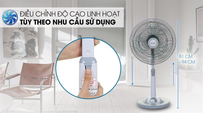 Quạt đứng Sharp PJ-L40RV-LG 50W (Có remote)