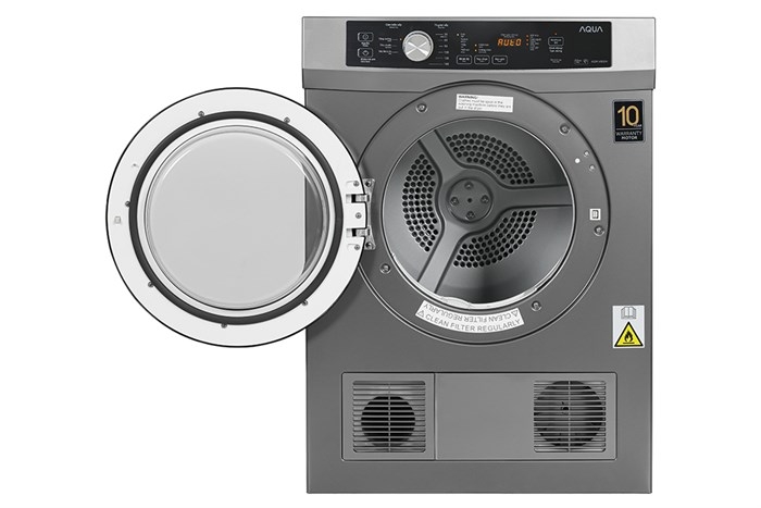 Máy sấy quần áo Aqua 8 kg AQH-V800H SS (Sấy thông hơi)