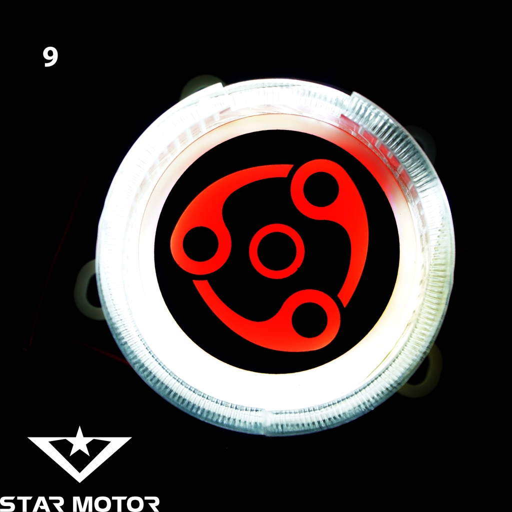 Đèn Led xoay Sharingan gắn trang trí đèn pha xe máy kích thước 8cm