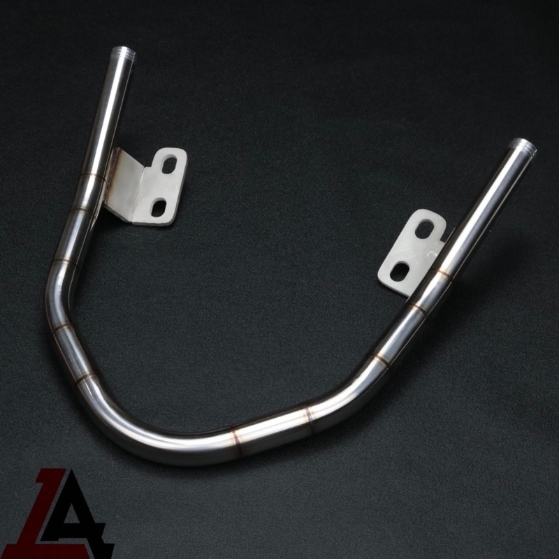 [Loại vểnh] Tay xách ( cảng sau ) Inox 304 Wave 100, Wave 110, Wave 50cc - Đầu chụp nhôm CNC