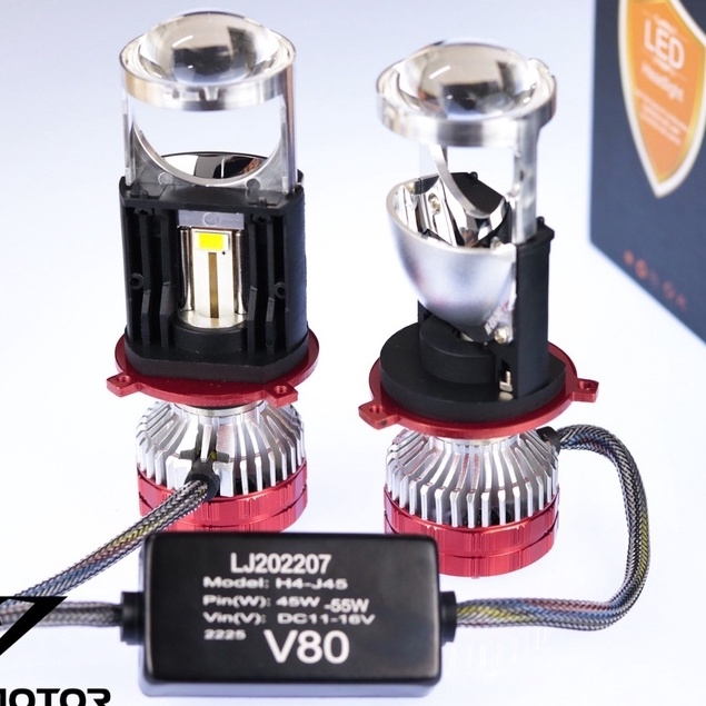 [Mã LIFE25PB100K giảm 10% đơn 300K] Bi cầu LED Mini - Bóng đèn pha LED bi cầu V80 gắn xe máy - ô tô chân H4