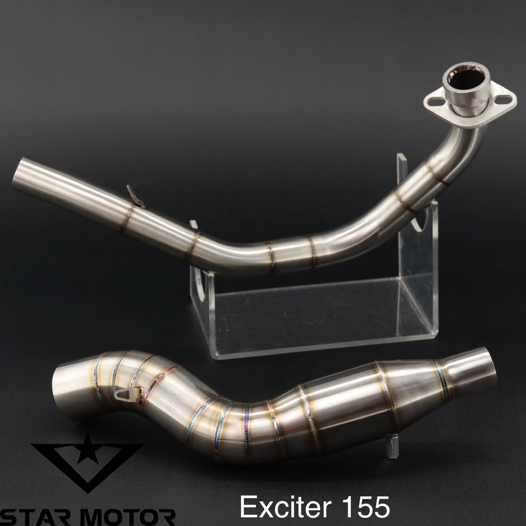Combo Cổ pô Exciter 150,155 kèm cổ bầu hơi Inox 304