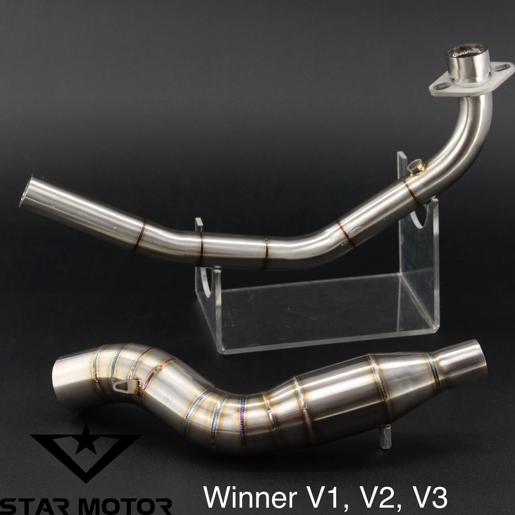 Combo Cổ pô Winner V1,V2,V3 kèm cổ bầu hơi Inox 304