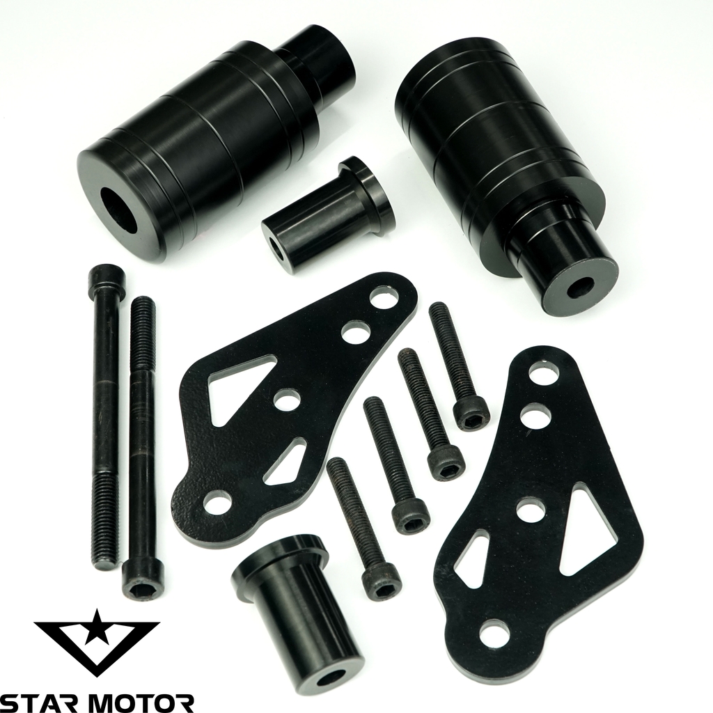Bộ chống đổ CBR 150r, chống đổ sườn nhựa đúc thân nhôm CNC