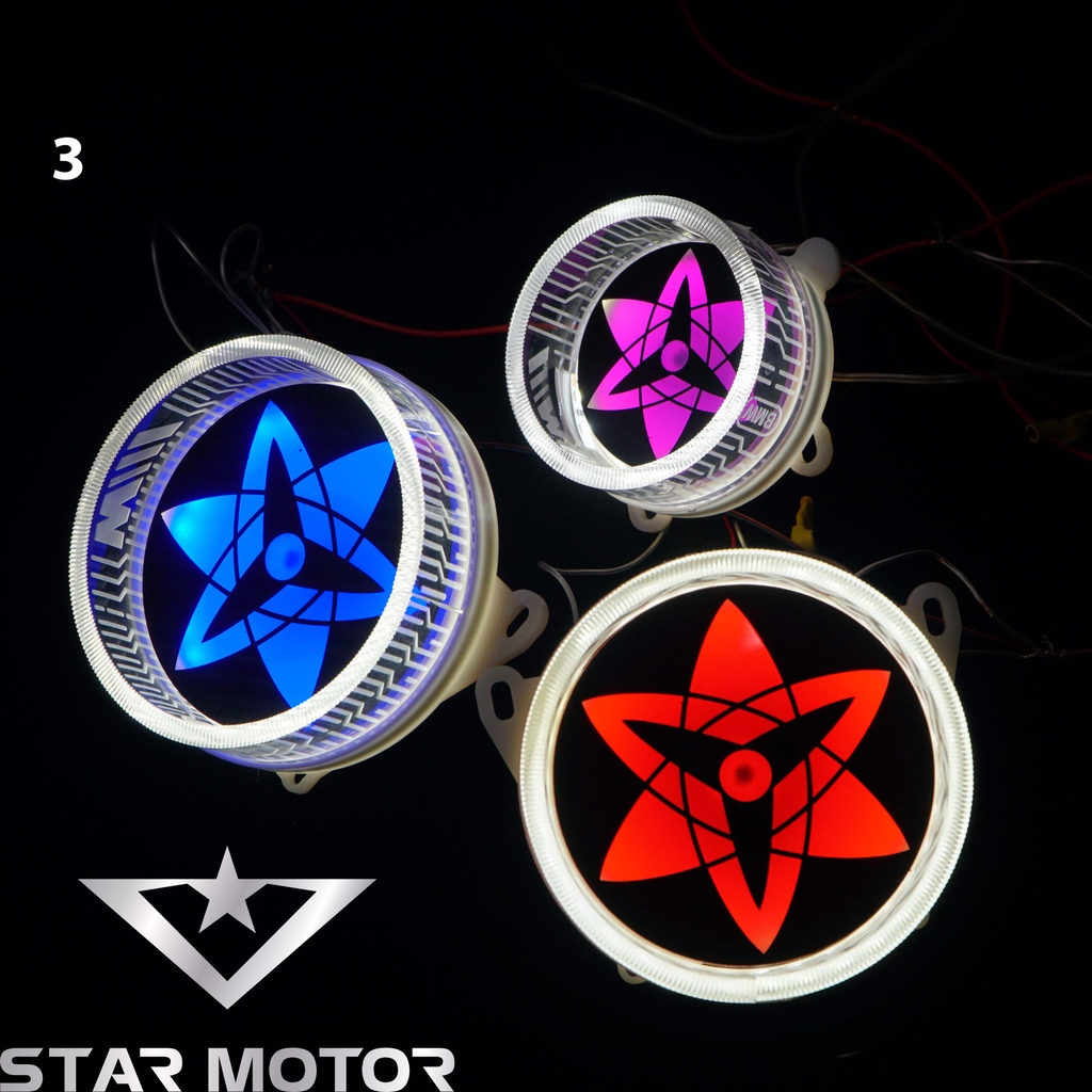 LED 3D gắn sẵn mặt xoay Sharingan sử dụng bi cầu gắn demi dành cho AB, SH, EX, WINNER X, Vario