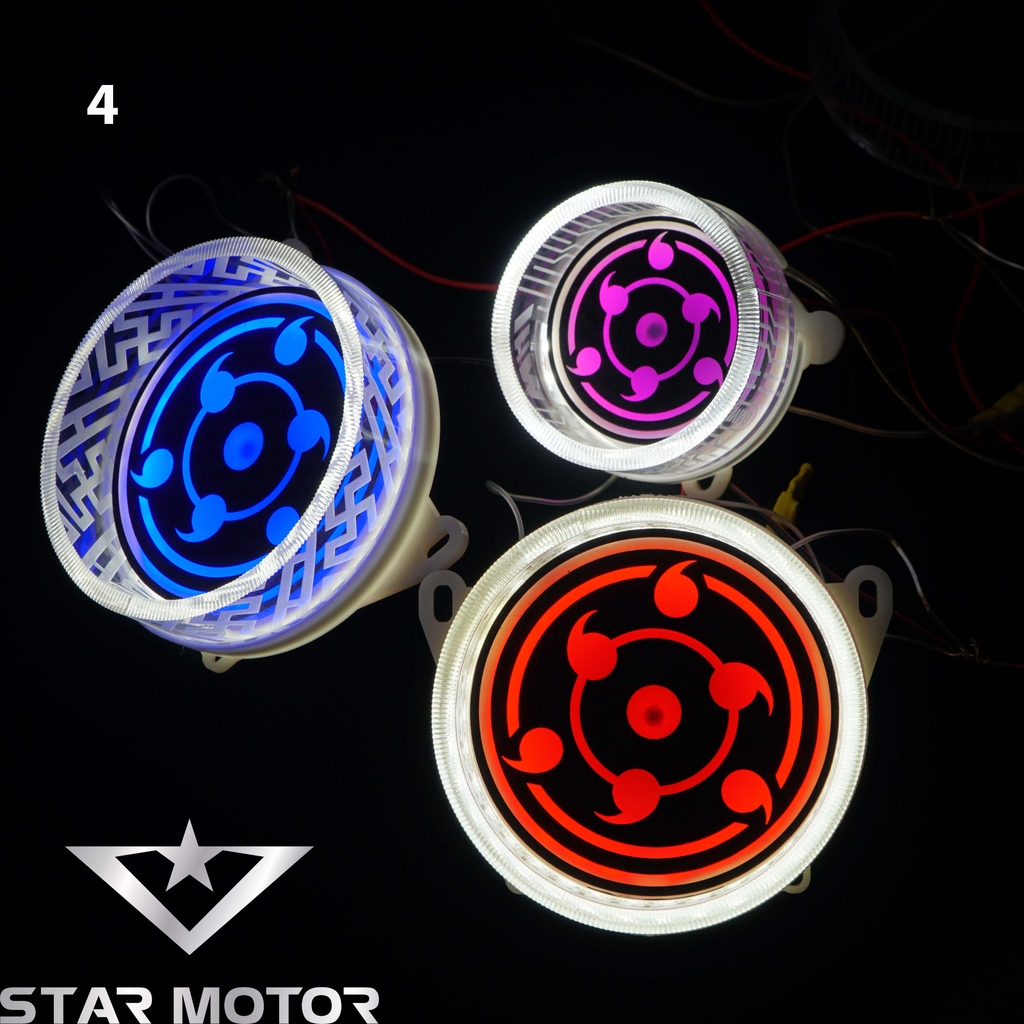 LED 3D gắn sẵn mặt xoay Sharingan sử dụng bi cầu gắn demi dành cho AB, SH, EX, WINNER X, Vario