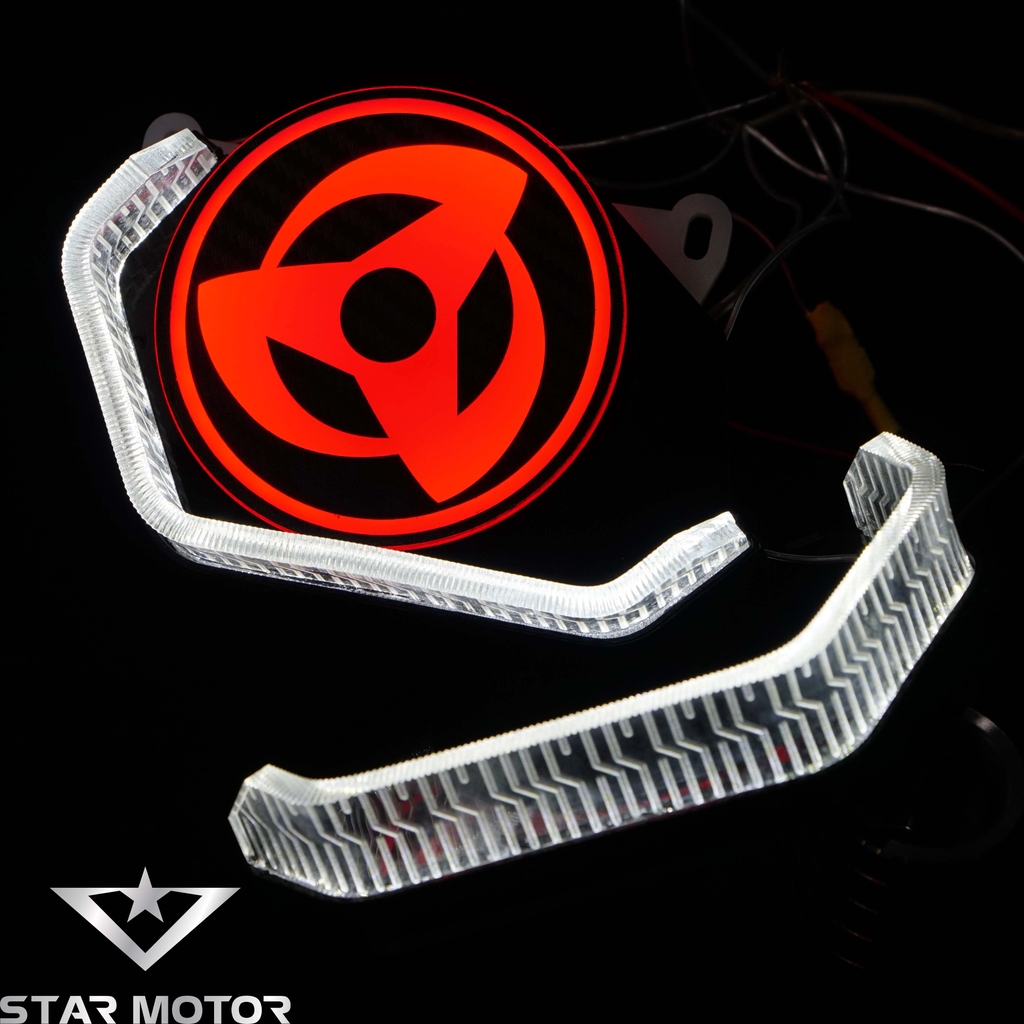 LED 3D gắn sẵn mặt xoay Sharingan sử dụng bi cầu gắn demi dành cho AB, SH, EX, WINNER X, Vario