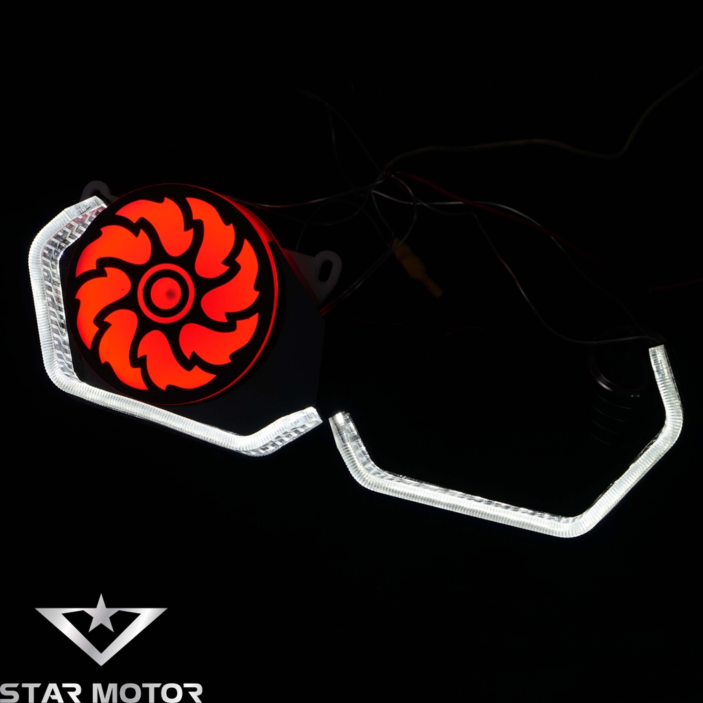 LED 3D gắn sẵn mặt xoay Sharingan sử dụng bi cầu gắn demi dành cho AB, SH, EX, WINNER X, Vario