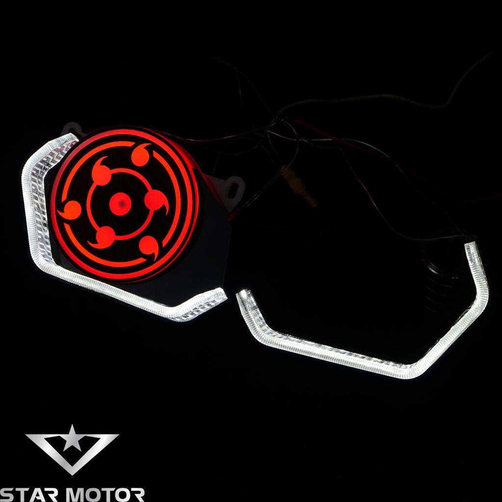 LED 3D gắn sẵn mặt xoay Sharingan sử dụng bi cầu gắn demi dành cho AB, SH, EX, WINNER X, Vario