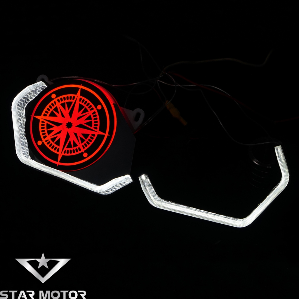 LED 3D gắn sẵn mặt xoay Sharingan sử dụng bi cầu gắn demi dành cho AB, SH, EX, WINNER X, Vario
