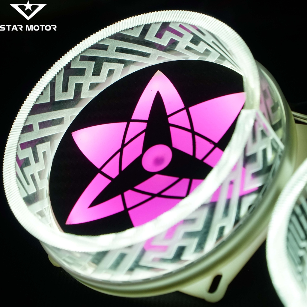LED 3D gắn sẵn mặt xoay Sharingan sử dụng bi cầu gắn demi dành cho AB, SH, EX, WINNER X, Vario