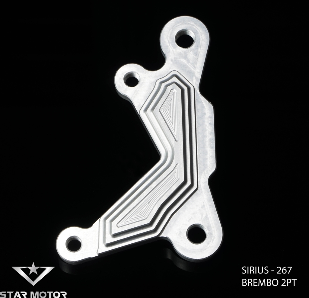 Tai pát trước xe Sirius gắn heo 2 Piston, đĩa 220-290mm nhôm CNC