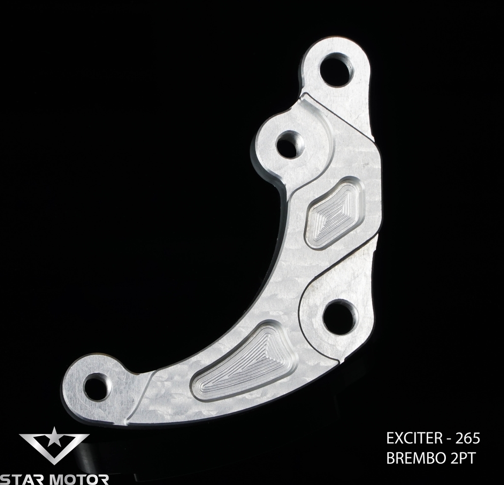Tai pát trước xe Exciter gắn heo 2 Piston, đĩa 220-290mm nhôm CNC