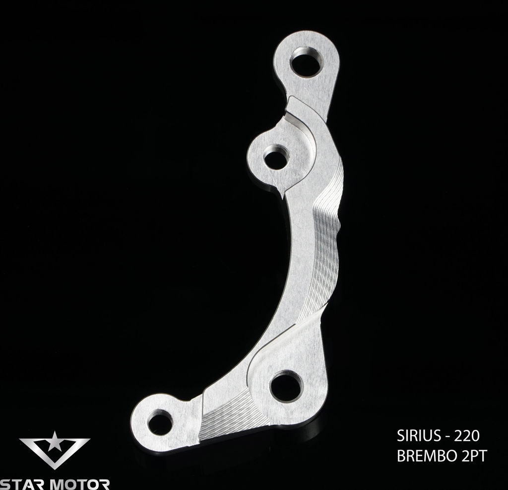 Tai pát trước xe Sirius gắn heo 2 Piston, đĩa 220-290mm nhôm CNC