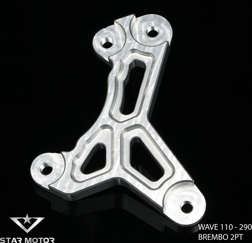 Tai pát trước xe Wave gắn heo 2 Piston, đĩa 220-290mm nhôm CNC