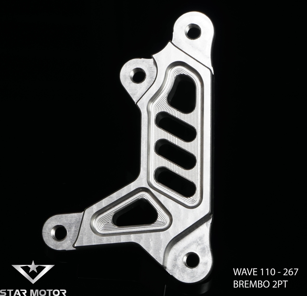 Tai pát trước xe Wave gắn heo 2 Piston, đĩa 220-290mm nhôm CNC
