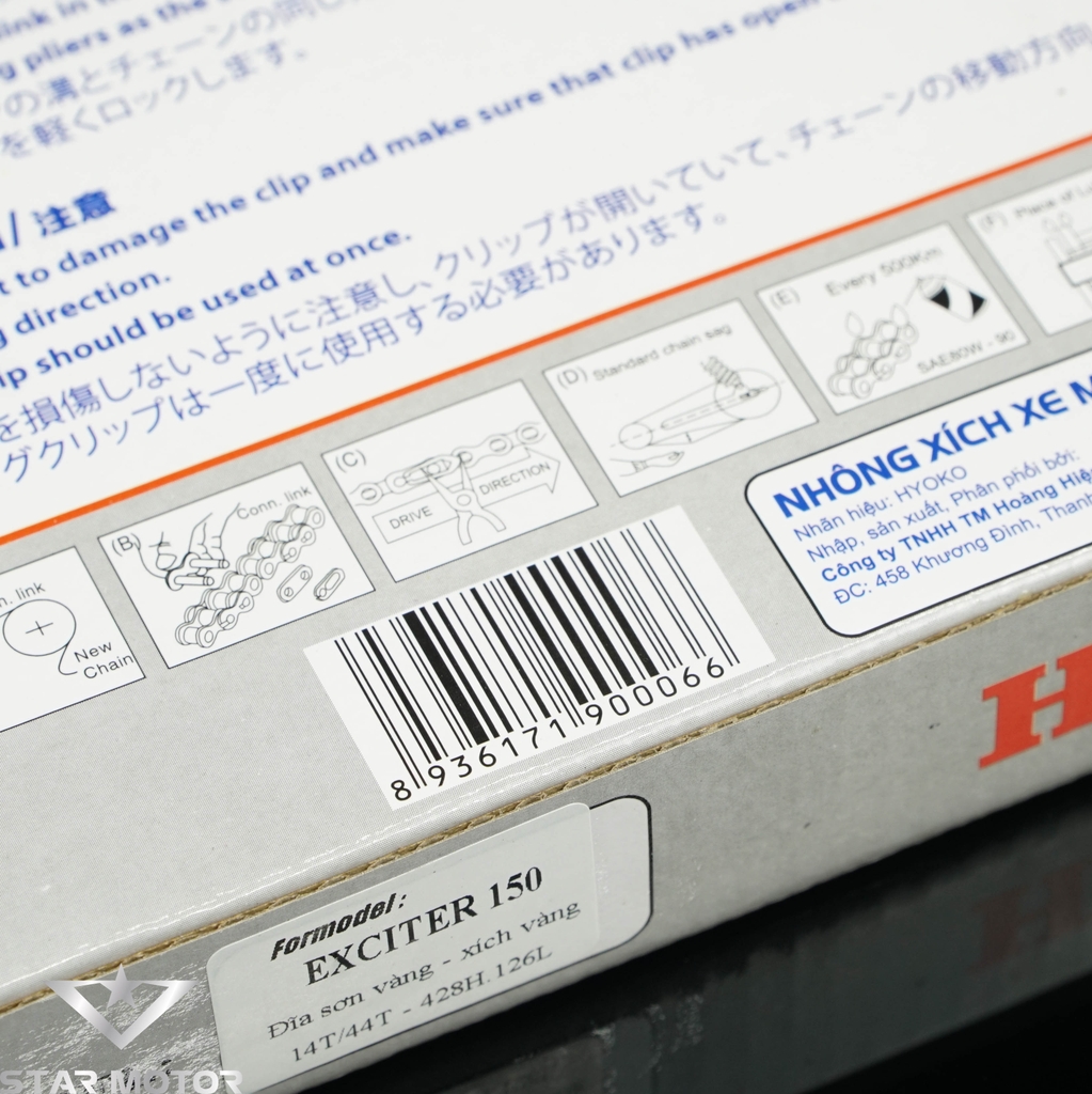 Nhông sên đĩa Hyoko nhập khẩu Nhật Bản dành cho Exciter, Winner, Wave, Si, Dream