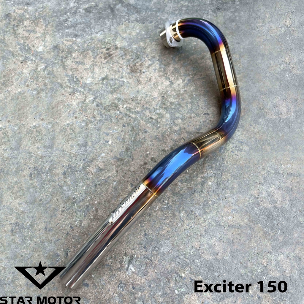 Cổ pô gắn pô zin Wave, Sirius, Exciter, Winner chất liệu inox 304 khò màu Titan
